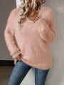 SHEIN Essnce Women's Plush Knit Oversized Sweater