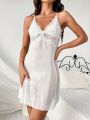 Women's Long Sleeve Robe And Lace Camisole Dress Sleepwear Set