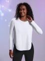 SHEIN Leisure Sun Protection Cooling Sports Long Sleeve T-Shirt