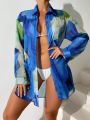 SHEIN Swim Vcay Women'S Tie Dye Kimono Jacket