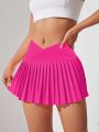 Daily&Casual V-Waist Pleated Sports Skort