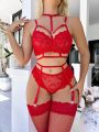 SHEIN Ladies' Sexy Lace Lingerie Set