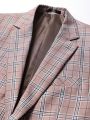 Men's Plaid Notched Lapel Suit Jacket