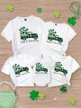 Infant's Short Sleeve With Clover Pattern And Slogan