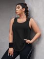 SHEIN Daily&Casual Plus Twist Back Sports Tank Top