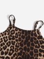 SHEIN Kids EVRYDAY Girls Leopard Print Cami Jumpsuit