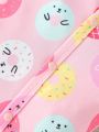 SHEIN Infant Cartoon Donut & Ice Cream Pattern Pajamas Jumpsuit