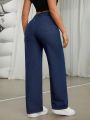 SHEIN ICON Text Print Straight Leg Jeans