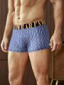 Men's Fashionable Printed Boxer Briefs With Woven Waistband