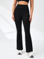 SHEIN Daily&Casual Ladies' Solid Color Flared Sports Pants