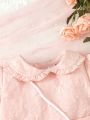 Baby Girls' Elegant Pink Bubble Texture Fabric Dress