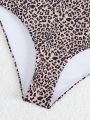 SHEIN Swim Vcay Plus Size Leopard Printed Two Piece Swimsuit