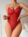 Women's Sparkling Rhinestone Decor Lace Sexy Bodysuit Lingerie