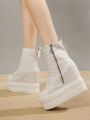 Ladies' High-top Wedge Heel Thick-sole Canvas Boots