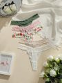 SHEIN Ladies' Elegant Lace Thong Panties