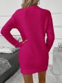 Ladies' Solid Color Short Knitted Sweater Dress