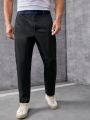 SHEIN Extended Sizes Men's Large Size Color Blocked Waist Casual Suit Trousers