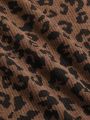 DAZY Women's Leopard Printed Front Slit Skirt