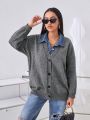 SHEIN Essnce Fake Two Piece Women's Sweater Cardigan