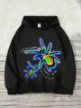 Tween Boy Spider & Slogan Graphic Hooded Sweatshirt