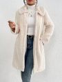 SHEIN Frenchy Solid Color Furry Jacket