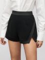 SHEIN BIZwear Women's Solid Color High Slit Shorts