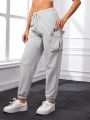 SHEIN Daily&Casual Ladies' Solid Color Cargo Sports Pants