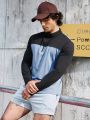 Fitness Men's Half Zipper Stand Collar Long Sleeve Jacket