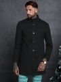 SHEIN Men Single Breasted Overcoat