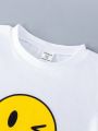 SHEIN Kids HYPEME Cartoon Printed Short Sleeve T-Shirt Set For Young Boys