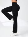 SHEIN Daily&Casual Ladies' Solid Color Flared Sports Pants