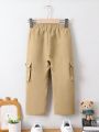 SHEIN Kids EVRYDAY Young Boy Flap Pocket Side Cargo Pants