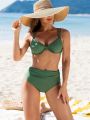 SHEIN Swim Chicsea Solid Color Bikini Set