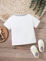 Baby Boys' Simple Casual Short Sleeve Top For Summer