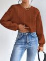 SHEIN Essnce Women's Solid Color Drop Shoulder Cropped Sweatshirt