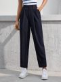 SHEIN BIZwear Women's Cropped Straight Suit Pants