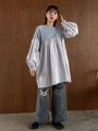 FRIFUL Women'S Color Block Raglan Sleeve Shirt/Blouse