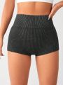 Yoga High Street Ribbed Knit Sports Shorts