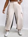 SHEIN Slayr Women'S Plus Size Color Block Cargo Pants