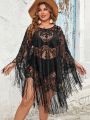 SHEIN Swim BohoFeel Plus Size Women'S Lace Loose Cover Up