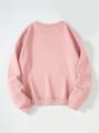 Plus Size Plant Print Round Neck Long Sleeve Casual Sweatshirt