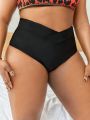 Plus Size Solid Color Swimwear Bottom