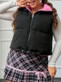 SHEIN Qutie Plus Zip Up Puffer Vest Coat