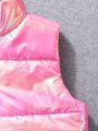 SHEIN Kids Cooltwn Tween Girl 1pc Solid Vest Jacket & Hoodie & 1pc Pants