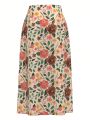 Denise Mayang Floral Print Split Thigh Skirt