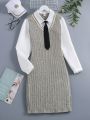 Elegant, Virtuous & College Style Teenage Girls' Dress