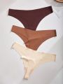 7pcs/Pack Plus Size Solid Color Underwear