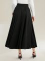 SHEIN Mulvari Ladies' Solid Color Skirt