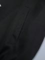 Manfinity Basics Men's Color Block Velvet Button-Front Jacket With Striped Trim