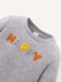 Cozy Cub Baby Boy Letter Pattern Sweatshirt & Sweatpants